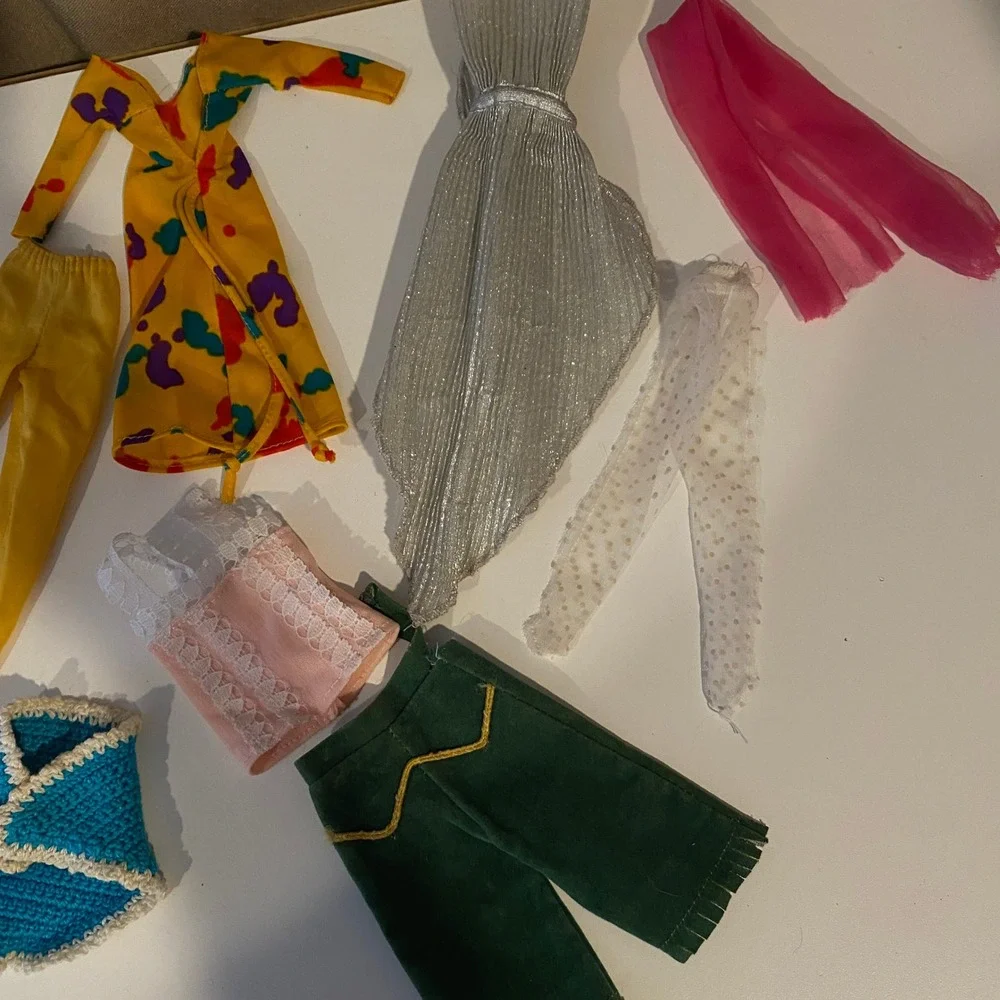 Vintage Barbie Clothes Lot - 10 Pieces -‎ Dress Gown Robe Pants Top and More
